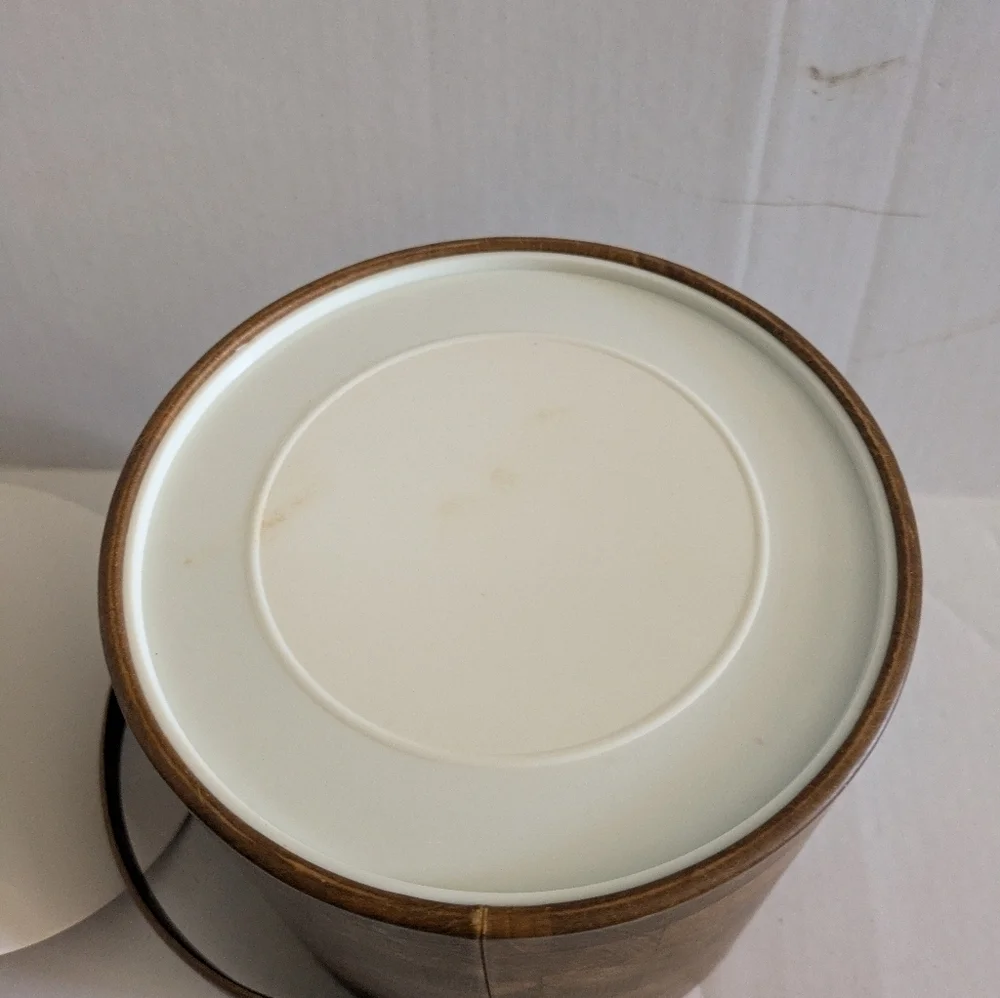 Faux wood ice bucket MCM mid century beauty!
